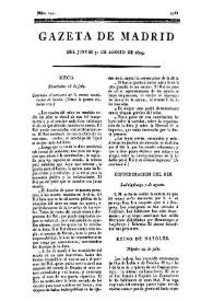 Gazeta de Madrid. 1809. Núm. 244, 31 de agosto de 1809 | Biblioteca Virtual Miguel de Cervantes