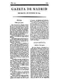 Gazeta de Madrid. 1809. Núm. 249, 5 de septiembre de 1809 | Biblioteca Virtual Miguel de Cervantes