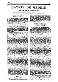 Gazeta de Madrid. 1810. Núm. 235, 23 de agosto de 1810 | Biblioteca Virtual Miguel de Cervantes