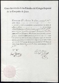 Certificado de Estudios en Lengua Griega de Mariano José de Larra del Colegio Imperial de la Compañía de Jesús | Biblioteca Virtual Miguel de Cervantes