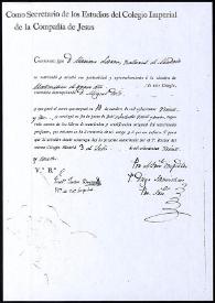 Certificado de Estudios en Física Experimental de Mariano José de Larra del Colegio Imperial de la Compañía de Jesús | Biblioteca Virtual Miguel de Cervantes