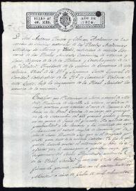 Certificado de Estudios en Economía Política de Mariano José de Larra expedido por José Antonio Ponzóa | Biblioteca Virtual Miguel de Cervantes