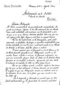 Carta de Juan Zarzuela a los Señores Delegados de la Junta de Auxilio de la Delegación de la J.A.R.E. México, 5 de agosto de 1942 | Biblioteca Virtual Miguel de Cervantes