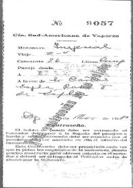 Pasaje de barco de Carlos Esplá y Rosa Fargá de Esplá, de la Compañía Sud-Americana de Vapores, [20?] de noviembre de 1940 | Biblioteca Virtual Miguel de Cervantes