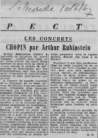 Les concerts : Chopin par Arthur Rubinstein | Biblioteca Virtual Miguel de Cervantes