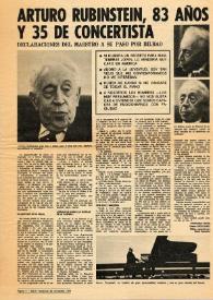 Arturo (Arthur) Rubinstein, 83 Años y 35 de concertista | Biblioteca Virtual Miguel de Cervantes