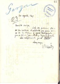 Carta de Rubén Darío a GARZÓN, Eugenio | Biblioteca Virtual Miguel de Cervantes