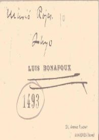 Carta de Bonafoux, Luis | Biblioteca Virtual Miguel de Cervantes