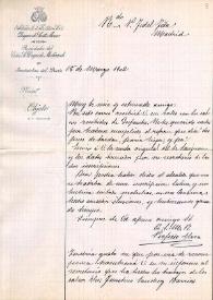 Carta de Perfecto Urra a Fidel Fita comunicando que le envía adjuntos al correo los calcos de las dos inscripciones de Infantes que resultan no ser latinas | Biblioteca Virtual Miguel de Cervantes