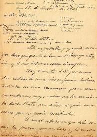 Carta de Francisco Valverde a F. Fita informándole de la aparición de un epígrafe funerario en unas excavaciones de una carretera, sobre las excavaciones de El Minguillar y el envío de la memoria a la Academia. / Real Academia de la Historia | Biblioteca Virtual Miguel de Cervantes