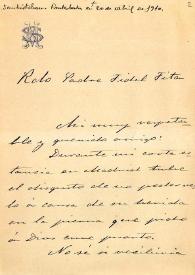 Carta de Mariano Sanjuan a F. Fita preguntando por las fotos enviadas de los ídolos encontrados en el cerro y castillo de San Marcos. Adjunta noticia de la lápida árabe de Baños de la Encina; solicita ser nombrado correspondiente de la Academia / La Lealtad de Jaén. Diario Político y de información (Jaén); Real Academia de la Historia, correspondientes | Biblioteca Virtual Miguel de Cervantes