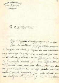 Carta de Ramón Santa María a Fidel Fita informando que no ha hallado la inscripción de Torrejón de Ardoz; adjunta dos fotos de una escultura moderna | Biblioteca Virtual Miguel de Cervantes