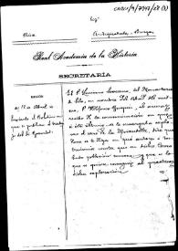 Carpetilla de expediente sobre una comunicación del monasterio de Silos en la que se solicitan los motivos que han llevado a la decisión de practicar exploraciones arqueológicas en el cerro de la Mirandilla | Biblioteca Virtual Miguel de Cervantes