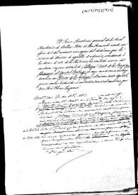 Carpetilla de expediente con la copia del dictamen del Secretario de la Real Academia de Bellas Artes de San Fernando sobre el canto "Ultreia" y el "Himno de los Milagros". Incluye un borrador de oficio de la Real Academia de la Historia en la que se agradece a la Real Academia de Bellas Artes de San Fernando el envío de la copia del dictamen sobre los himnos señalados. | Biblioteca Virtual Miguel de Cervantes