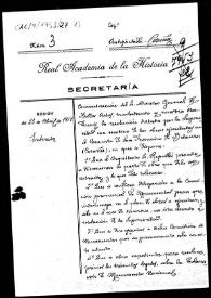 Carpetilla de expediente acerca de la comunicación del Director General de Bellas Artes a la Real Academia de la Historia sobre la resolución dictada en relación a las obras ejecutadas en el Convento de San Francisco de Betanzos. | Biblioteca Virtual Miguel de Cervantes