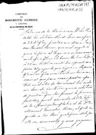 Copia de oficio de traslado del Alcalde de Jerez en el que se traslada comunicación de Francisco Bendón Parra en la que notifica que lo único que encontró en sus excavaciones fue una estatua y un león de piedra que le fueron pedidas por el apoderado del cortijo de la Mariscala, así como dos inscripciones romanas y que ignora el paradero de otras antigüedades halladas. | Biblioteca Virtual Miguel de Cervantes