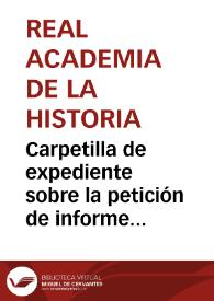 Carpetilla de expediente sobre la petición de informe de la Dirección General de Bellas Artes para la declaración de Monumento Nacional las ruinas de Baelo Claudia. | Biblioteca Virtual Miguel de Cervantes