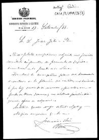 Carta de remisión de dos improntas de fragmentos de inscripciones halladas en Punta de Vaca y plano del basamento encontrado en el castillo de San Sebastián. | Biblioteca Virtual Miguel de Cervantes