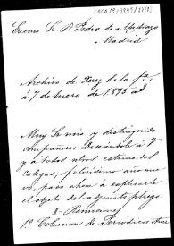 Carta de remisión de una colección de periódicos americanos, un retrato personal, veinticinco inscripciones de Cádiz, San Fernando y Chiclana; asimismo pregunta si la Academia ha resuelto algo sobre la adquisición de los documentos históricos de la corona de Aragón que posee Angela Mateo y sobre si este Cuerpo Literario posee copia o noticia de ciertos manuscritos que han llegado a sus manos de Martín de los Heros y el padre Riquelme de Murcia. | Biblioteca Virtual Miguel de Cervantes