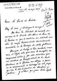 Carta de remisión de un artículo publicado en la Revista del Ateneo de Jerez de la Frontera acerca de un vaso hispanomusulmán hallado en la Cartuja de dicha población para que sea presentado a la Real Academia de la Historia | Biblioteca Virtual Miguel de Cervantes