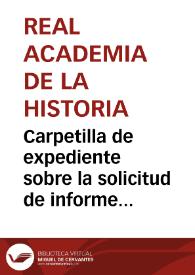 Carpetilla de expediente sobre la solicitud de informe de la Subsecretaría del Ministerio de Instrucción Pública y Bellas Artes ante la petición de varios correspondientes de Córdoba para que la puerta del Osario de Córdoba sea declarada Monumento Nacional | Biblioteca Virtual Miguel de Cervantes