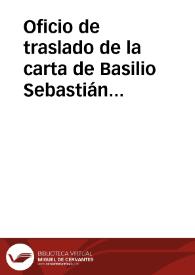 Oficio de traslado de la carta de Basilio Sebastián Castellanos de Losada en respuesta a las órdenes de la Dirección General de Instrucción Pública de entregar el plomo ibérico del Puch a la Real Academia de la Historia, en la que manifiesta que el plomo es propiedad de la Academia de Arqueología, presidida por el Infante Don Sebastián de Borbón, a quien se debe reclamar su devolución | Biblioteca Virtual Miguel de Cervantes