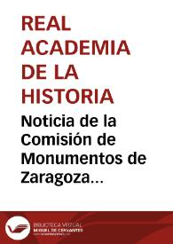 Noticia de la Comisión de Monumentos de Zaragoza acerca del catálogo de despoblados | Biblioteca Virtual Miguel de Cervantes