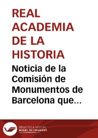 Noticia de la Comisión de Monumentos de Barcelona que propone que tres individuos de la  Academia de Bellas Artes de Barcelona formen parte de dicha Comisión de Monumentos, en 1875 | Biblioteca Virtual Miguel de Cervantes