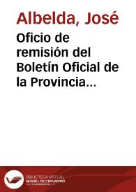 Oficio de remisión del Boletín Oficial de la Provincia de Huelva, de fecha 25 de Octubre de 1923, en el que aparece publicado el inventario judicial de las colección de las armas de bronce que componían el depósito de la Ría de Huelva | Biblioteca Virtual Miguel de Cervantes