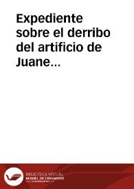 Expediente sobre el derribo del artificio de Juanelo Turriano. | Biblioteca Virtual Miguel de Cervantes