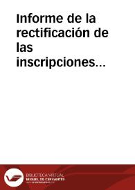 Informe de la rectificación de las inscripciones funerarias halladas en la villa de Tricio. | Biblioteca Virtual Miguel de Cervantes