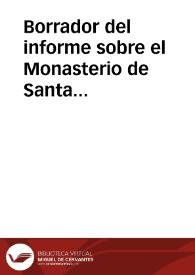 Borrador del informe sobre el Monasterio de Santa María de Gradefes | Biblioteca Virtual Miguel de Cervantes