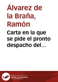 Carta en la que se pide el pronto despacho del expediente con la declaración de Monumento Nacional, a favor del Monasterio de Carracedo y del Castillo de Ponferrada | Biblioteca Virtual Miguel de Cervantes