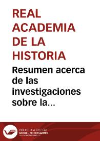 Resumen acerca de las investigaciones sobre la localización del sitio de Munda, desde la petición de la Sociedad de Anticuarios de Londres hasta la disertación sobre Munda enviada por Pérez Bayer. En el mismo documento, nota de la Real Academia de la Historia solicitando que se imprima ésta y se remita un ejemplar a la sociedad británica. | Biblioteca Virtual Miguel de Cervantes