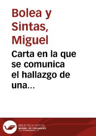 Carta en la que se comunica el hallazgo de una inscripción islámica en la iglesia de la Victoria de Málaga, cuyo calco se remite. | Biblioteca Virtual Miguel de Cervantes