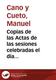 Copias de las Actas de las sesiones celebradas el día 26 de agosto y 2 de septiembre de 1904. | Biblioteca Virtual Miguel de Cervantes