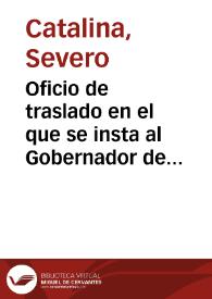 Oficio de traslado en el que se insta al Gobernador de Murcia para que autorice el inicio de excavaciones arqueológicas en la calle del Cuerno y para que adquiera las esculturas y el pavimento. | Biblioteca Virtual Miguel de Cervantes