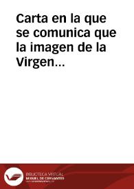 Carta en la que se comunica que la imagen de la Virgen procedente de la Parroquia del pueblo de Husillos, no ha desaparecido y se encuentra depositada en el Palacio Obispal de Palencia. | Biblioteca Virtual Miguel de Cervantes