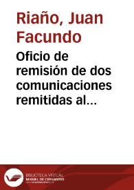 Oficio de remisión de dos comunicaciones remitidas al Gobernador Civil de Sevilla sobre las obras de la fachada principal de la Catedral de Sevilla para que manifiesten su opinión sobre las mismas. | Biblioteca Virtual Miguel de Cervantes