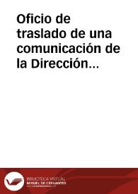 Oficio de traslado de una comunicación de la Dirección General de Instrucción Pública, remitida al Ordenador de pagos del Ministerio de Fomento, concediendo la cantidad de 235 pesetas para satisfacer los arriendos de los terrenos ocupados por las excavaciones de Numancia. | Biblioteca Virtual Miguel de Cervantes