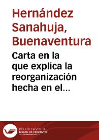 Carta en la que explica la reorganización hecha en el Museo Arqueológico. Armario por armario se describen los objetos rotos o perdidos y las reposiciones que se han hecho, sobre todo a partir de la colección particular de Sanahuja. Se ha creado una nueva sección, dedicada al papel y su historia. Vuelve también a mostrar su desaliento por el futuro del Museo y el rechazo mutuo que existe entre la Sociedad Arqueológica y la Comisión de Monumentos. | Biblioteca Virtual Miguel de Cervantes