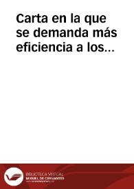 Carta en la que se demanda más eficiencia a los escribientes de la Real Academia de la Historia.  Se queja de haber enviado hace más de seis días una minuta para que sea puesta en limpio y aún no la ha recibido. | Biblioteca Virtual Miguel de Cervantes