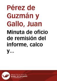 Minuta de oficio de remisión del informe, calco y fotografía enviados por Ángel del Arco sobre una inscripción hebraico-cristiana. Se pide un exámen del informe enviado por Del Arco antes de su publicación en el Boletín. | Biblioteca Virtual Miguel de Cervantes