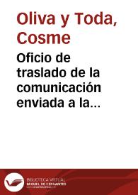 Oficio de traslado de la comunicación enviada a la Dirección General de Bellas Artes por la Comisión de Monumentos de Tarragona en la que se informa que tras derrumbarse el lienzo exterior de la muralla romana inmediata a la torre de San Magín apareció la parte inferior de un bajo-relieve representando la diosa Minerva; se acompañan 5 fotografías. Se añade que es imperiosa la reparación. | Biblioteca Virtual Miguel de Cervantes