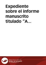 Expediente sobre el informe manuscrito titulado “Arco de Cabanes. Observaciones críticas” | Biblioteca Virtual Miguel de Cervantes