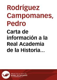 Carta de información a la Real Academia de la Historia sobre el contenido, valoración  y precio de una colección de monedas en venta. Él actúa de comisionado junto a los señores Marcos y Pastor. | Biblioteca Virtual Miguel de Cervantes