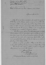 Carta dirigida por el Intérprete de Sanidad marítima del puerto de Algeciras adjuntando como donación una moneda árabe y el facsimil de otra romana halladas en una finca de su propiedad y además informa sobre restos arqueológicos en Sierra Morena. | Biblioteca Virtual Miguel de Cervantes