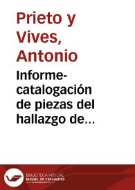 Informe-catalogación de piezas del hallazgo de Belalcázar. Utiliza el Vives y señala los tipos nuevos transcribiendo sus leyendas. | Biblioteca Virtual Miguel de Cervantes