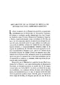 Declaración de la ciudad de Sevilla de interés nacional histórico-artístico / Elías Tormo, Francisco Álvarez-Ossorio | Biblioteca Virtual Miguel de Cervantes