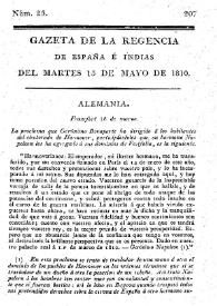 Gaceta de la Regencia de España e Indias. Año 1810. Núm. 25, 15 de mayo de 1810 | Biblioteca Virtual Miguel de Cervantes